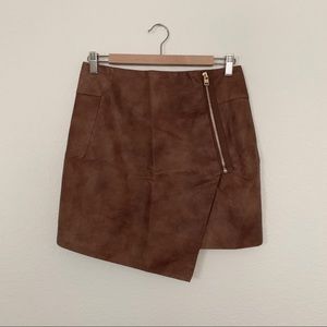 Asymmetrical Faux Leather Skirt